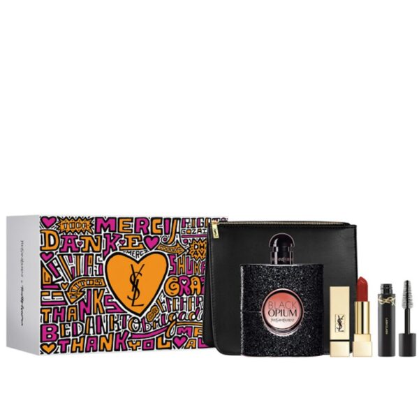 Yves Saint Laurent Black Opium Gift Set 90ml EDP + Rouge Pur Couture Lipstick - Shade 70 + 7.5ml EDP